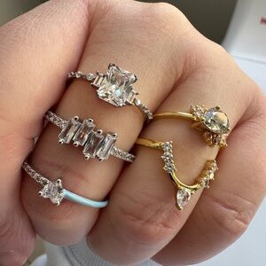 Elegant Gold and Silver Ring Set
